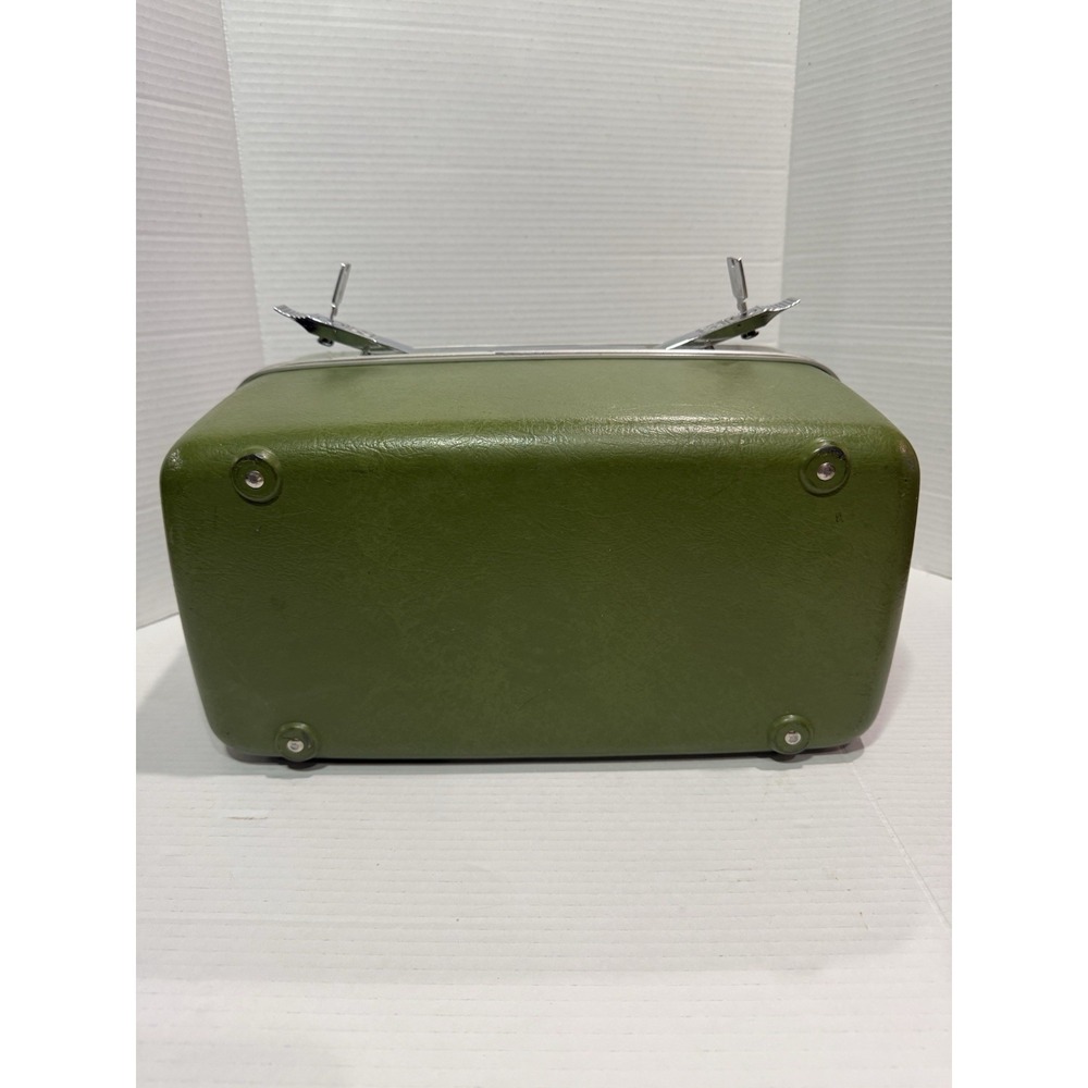 Vintage‎ Samsonite Train Case Green Vanity Makeup Travel Case Tray Key & Mirror - Picture 7 of 7